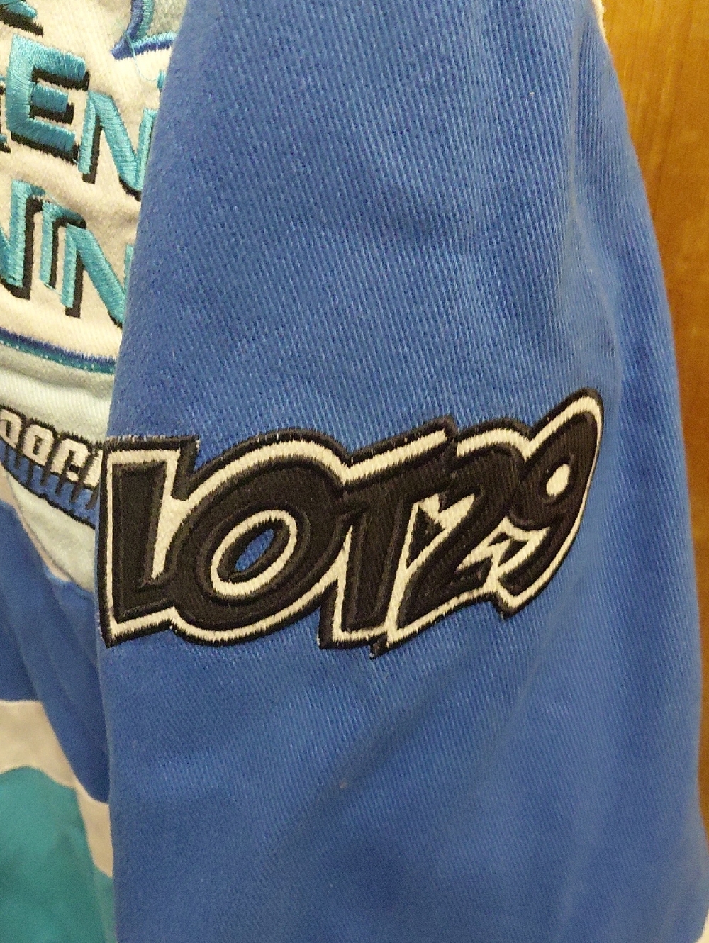 Looney Tunes Daffy Duck LOT 92 Colorblock Racing Jacket - Teal & Blue 2XL - Picture 3 of 7